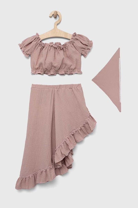 Παιδικό βαμβακερό σετ Jamiks Marlenka MARLENKA.Kompl.JLF189.G ροζ SS23