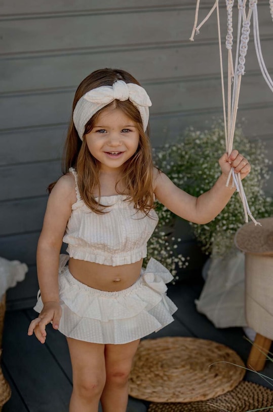 Παιδικό βαμβακερό σετ Jamiks βαμβάκι λευκό MIKI.Top.bloom.JLF016.G