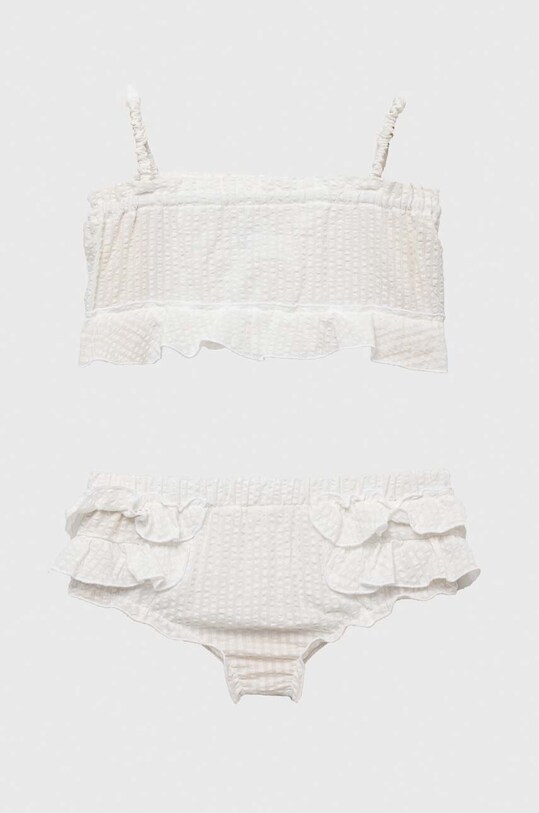 Fete Jamiks set de bumbac pentru copii MIKI.Top.bloom.JLF016.G alb