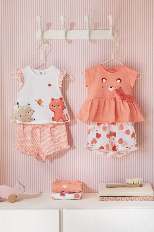 Mayoral Newborn komplet niemowlęcy 2-pack z elastanem pomarańczowy 1610.2K.NEWBORN