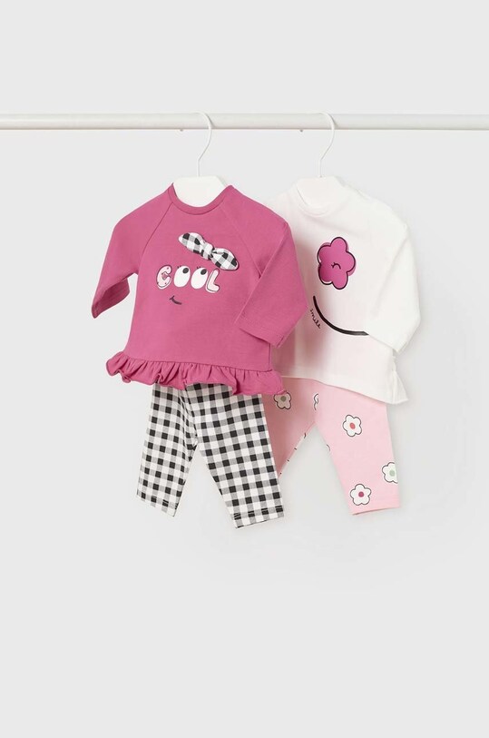 Mayoral Newborn komplet niemowlęcy 2-pack wzorzyste różowy 1745.2K.NEWBORN