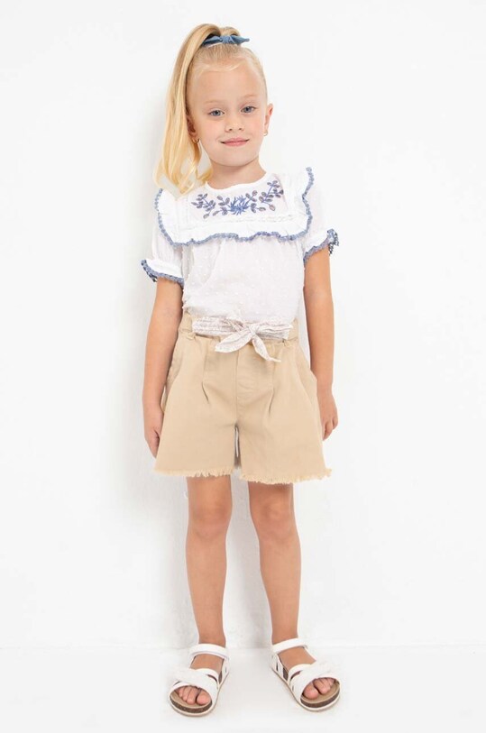 Djevojčice Dječja pamučna bluza Mayoral 3142.6F.MINI zelena
