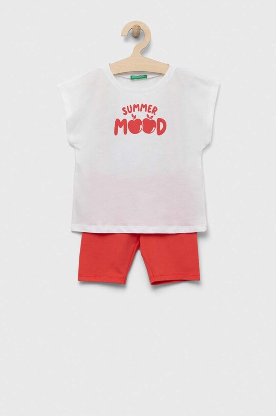 United Colors of Benetton komplet dziecięcy nadruk czerwony 3096GK008.P.SEASONAL
