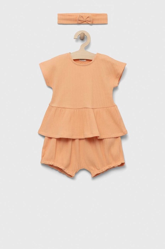 Σετ μωρού United Colors of Benetton με ελαστάν πορτοκαλί 34F2AK004.W.SEASONAL