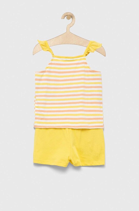Παιδικό βαμβακερό σετ United Colors of Benetton 3NVVGK009.P.SEASONAL κίτρινο SS23