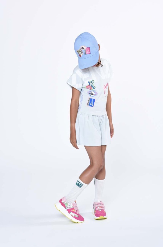 Dětský bavlněný overal Kenzo Kids pletenina modrá K14250