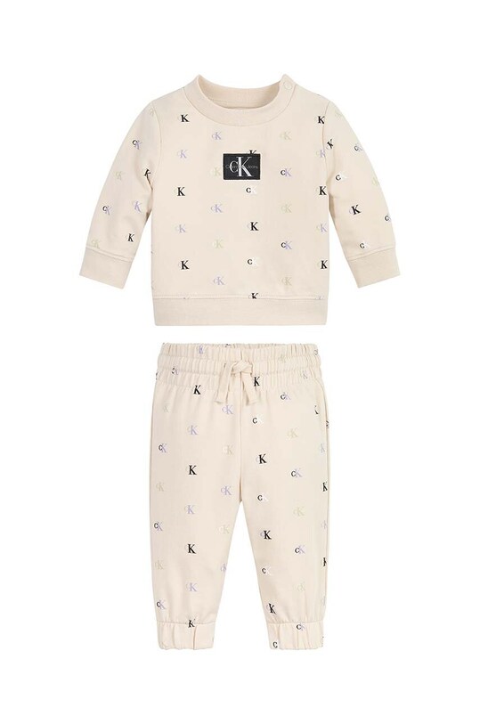 Dětská souprava Calvin Klein Jeans potisk béžová IN0IN00050.PPYX