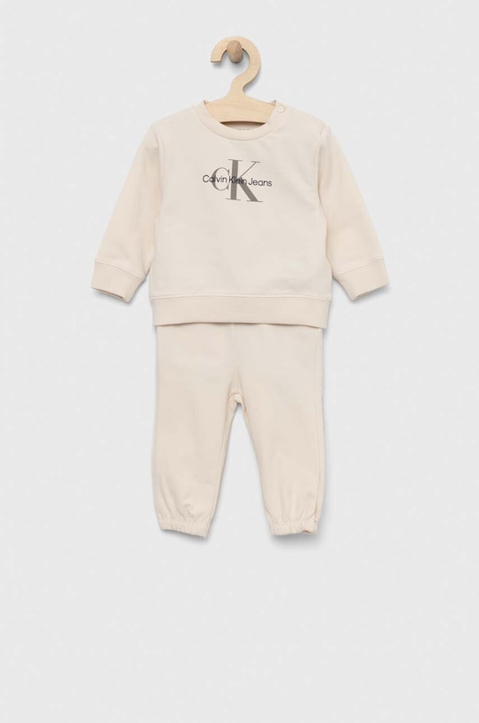 Calvin Klein Jeans komplet niemowlęcy nadruk beżowy IN0IN00011.PPYX