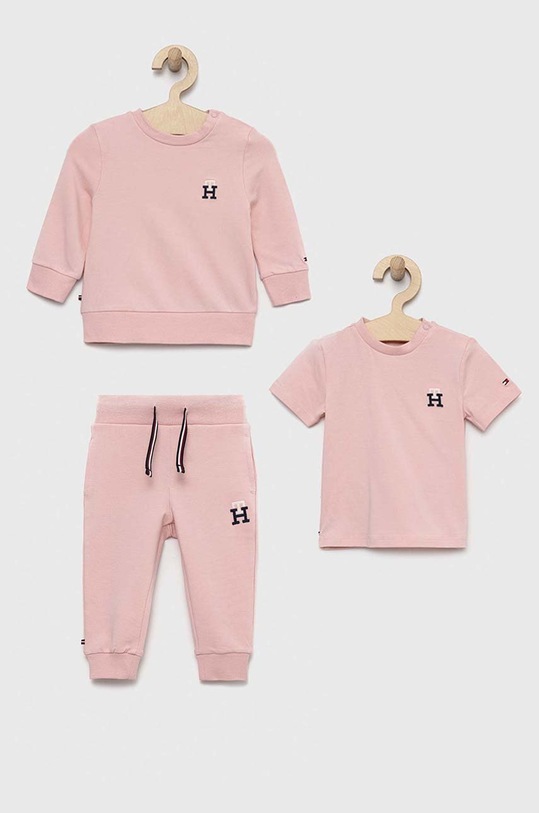 Komplet za dojenčka Tommy Hilfiger Pletenina roza KN0KN01549.PPYX
