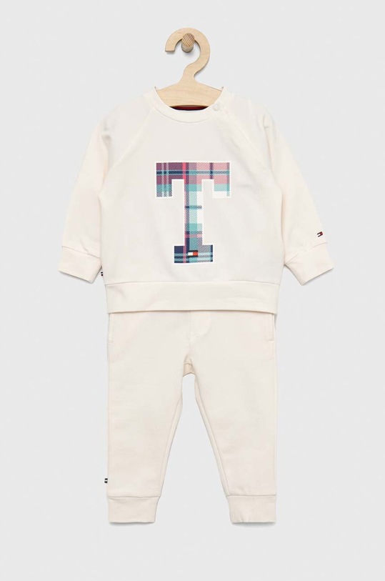 Tommy Hilfiger dres niemowlęcy z elastanem beżowy KN0KN01557.PPYX