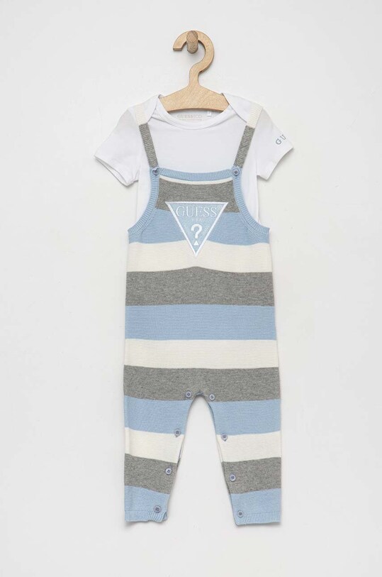Guess komplet bawełniany niemowlęcy wzorzyste niebieski H3RW03.K6YW1.PPYX