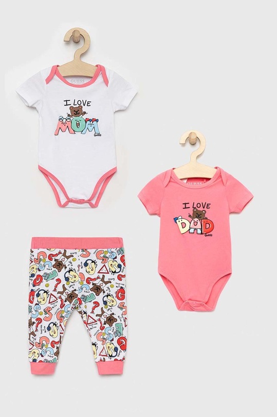 Guess komplet niemowlęcy wzorzyste różowy H3RW05.K6YW3.PPYX