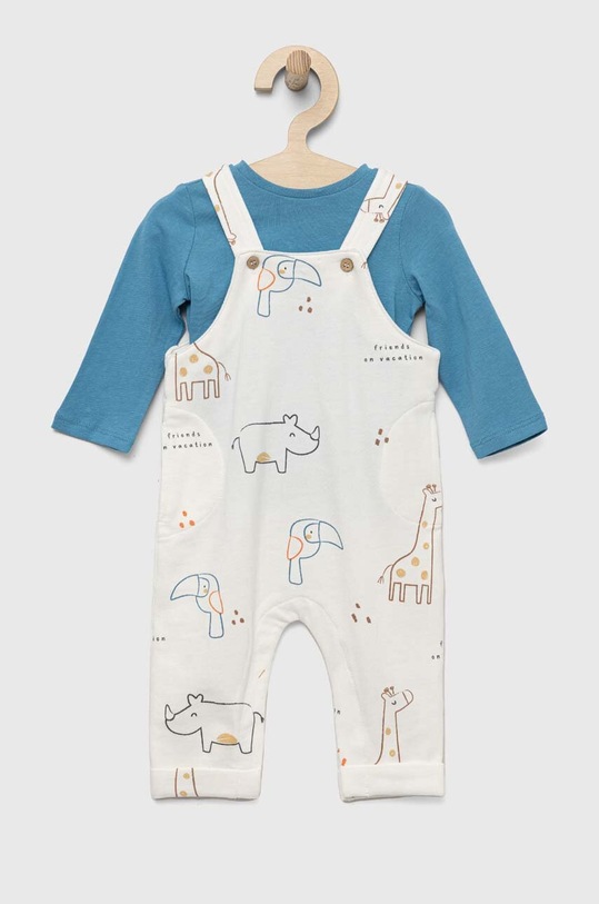 OVS komplet bawełniany niemowlęcy wzorzyste niebieski 1715674.Newborn