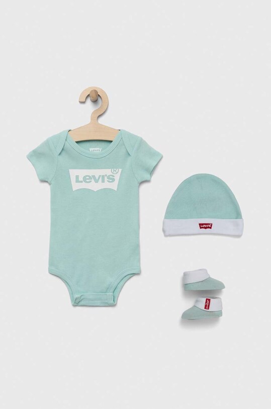 Levi's komplet bawełniany niemowlęcy nadruk turkusowy ML0019