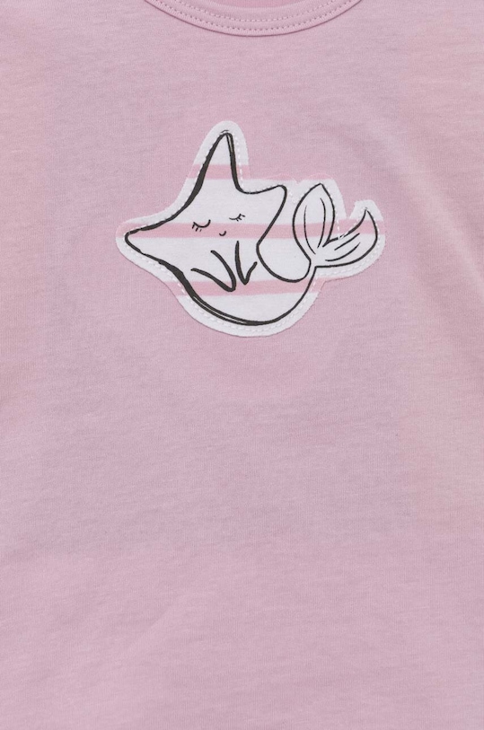 Deklice Otroški bombažni komplet United Colors of Benetton 3I6TA1032.W.SEASONAL roza