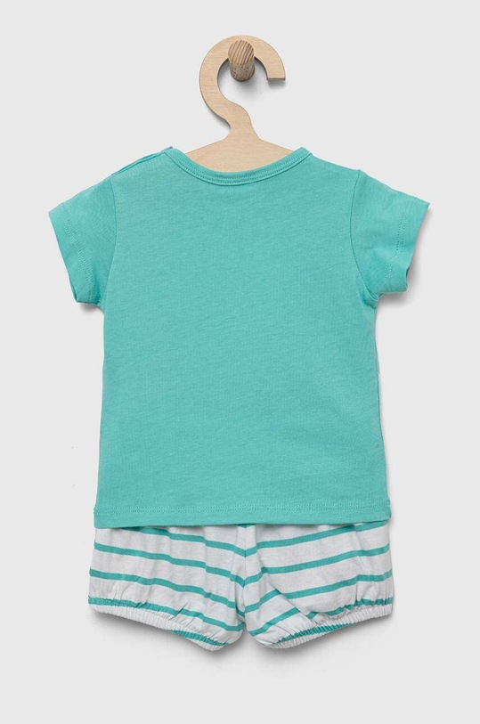 United Colors of Benetton komplet bawełniany niemowlęcy 3I6TA1032.W.SEASONAL turkusowy SS23