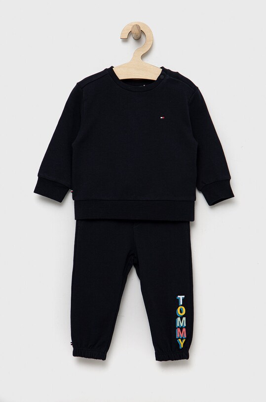 Trenirka za bebe Tommy Hilfiger pletivo mornarsko plava KN0KN01598.PPYX