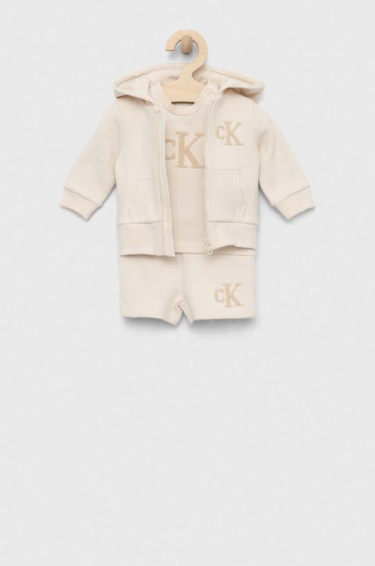 Calvin Klein Jeans komplet dziecięcy dzianina beżowy IN0IN00103.PPYX
