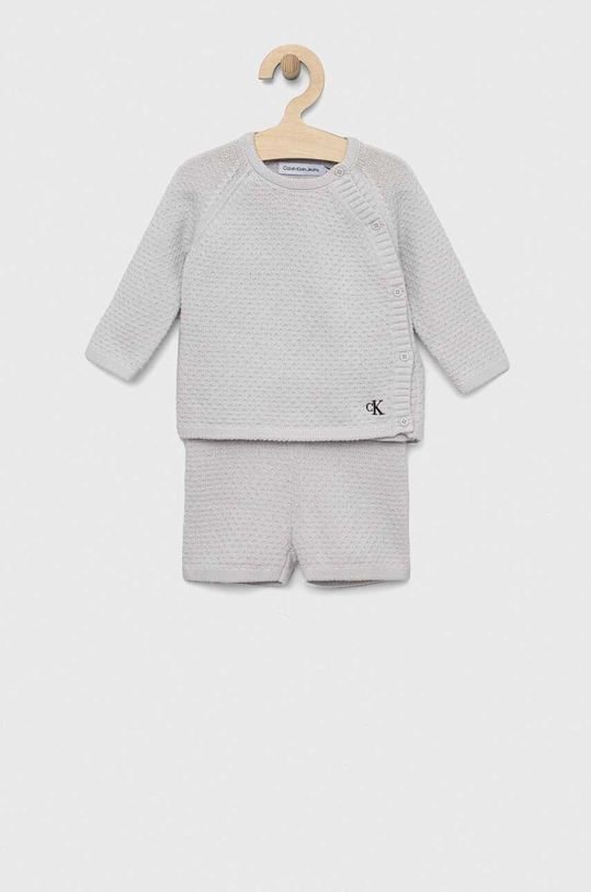 Calvin Klein Jeans komplet bawełniany niemowlęcy bawełna szary IN0IN00102.PPYX