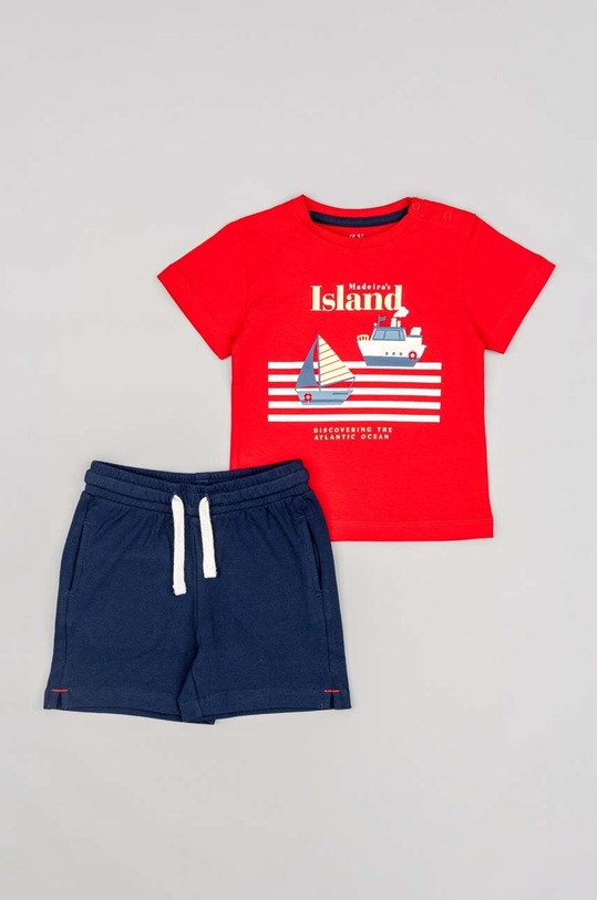 zippy komplet bawełniany dziecięcy nadruk czerwony ZBBAP0602.23003