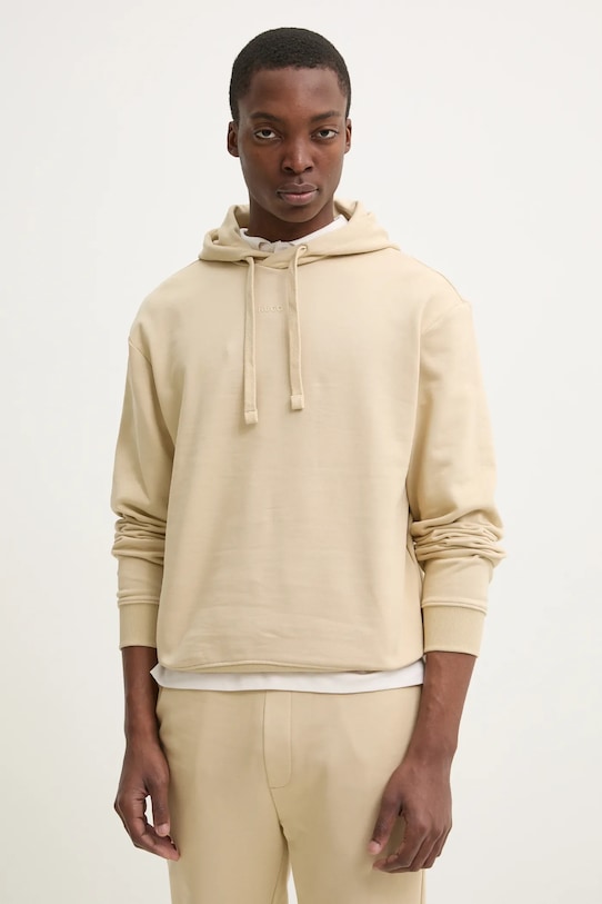 Хлопковый спортивный костюм HUGO 50492581 бежевый NC25