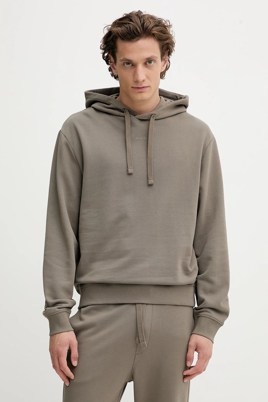 HUGO dres bawełniany 50492581 zielony AW25