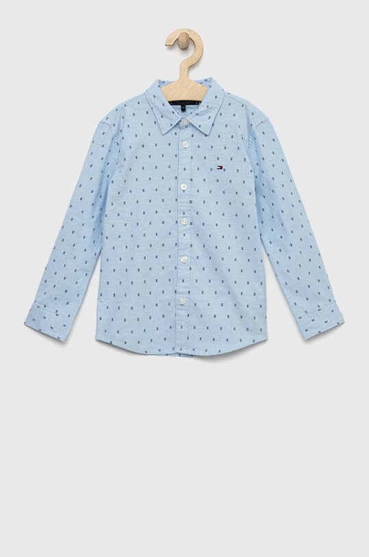 Παιδικό πουκάμισο Tommy Hilfiger μακρύ μπλε KB0KB08009.PPYX