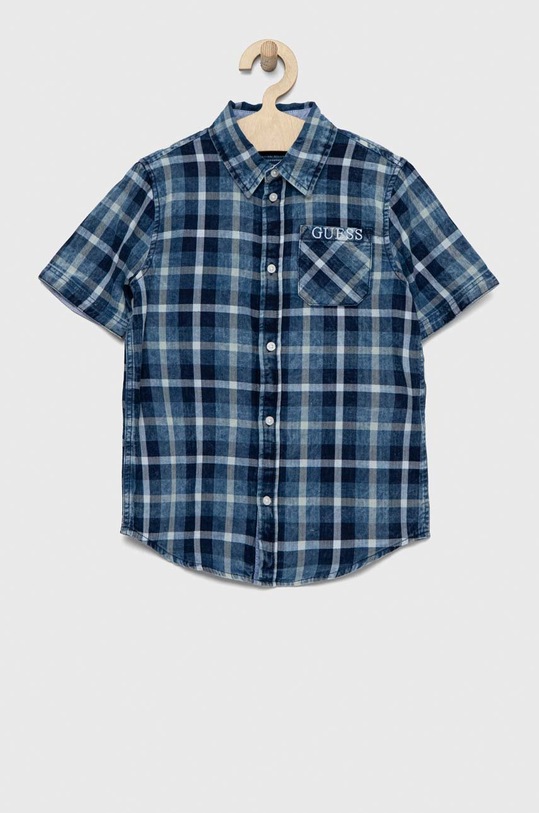 Guess koszula bawełniana dziecięca wzorzyste niebieski L3RH08.D4LQ2.PPYX
