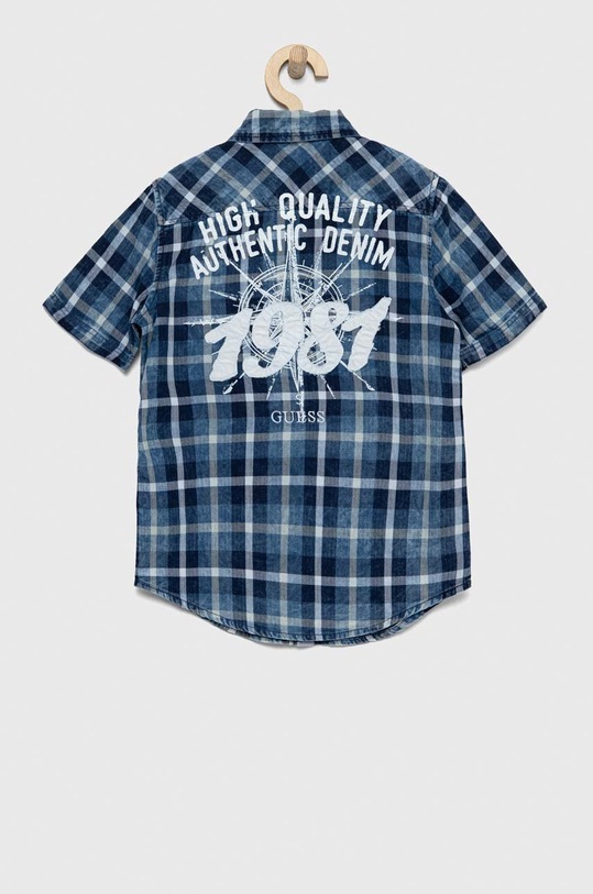 Guess koszula bawełniana dziecięca L3RH08.D4LQ2.PPYX niebieski SS23