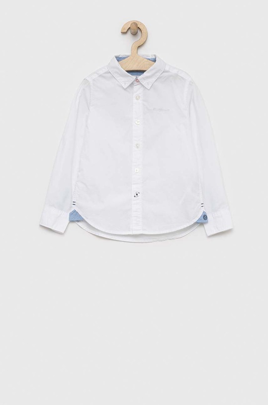 Pepe Jeans camasa de bumbac pentru copii lung alb PB302313