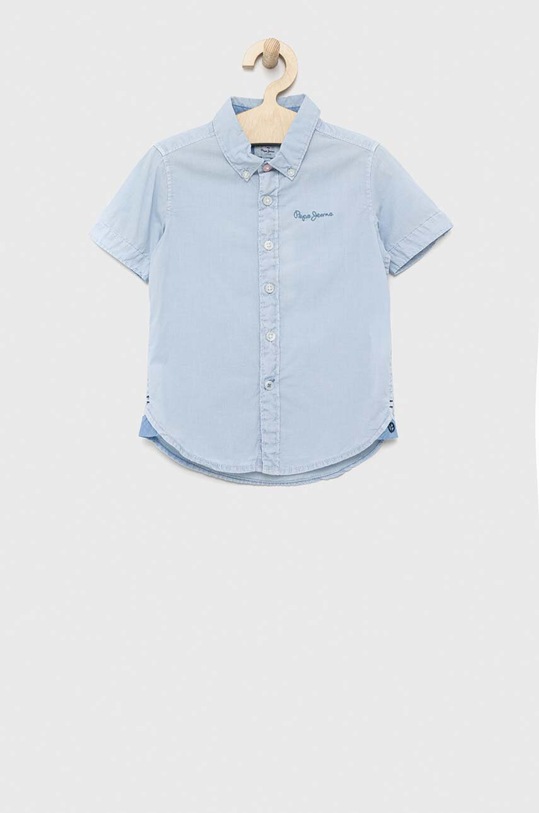 Pepe Jeans camasa de bumbac pentru copii Misterton scurt albastru PB302320