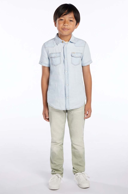 Guess koszula jeansowa dziecięca casual niebieski L3GH06.D4ZF1.PPYX