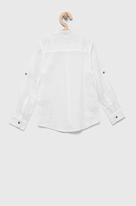 Παιδικό λινό πουκάμισο United Colors of Benetton 5OK4CQ01F.G.SEASONAL λευκό SS23