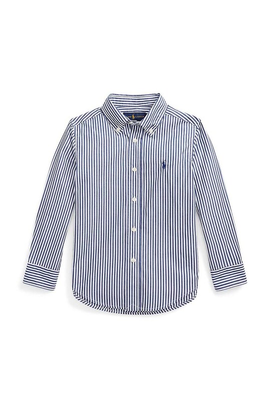 Детская хлопковая рубашка Polo Ralph Lauren длинный тёмно-синий 322862260002