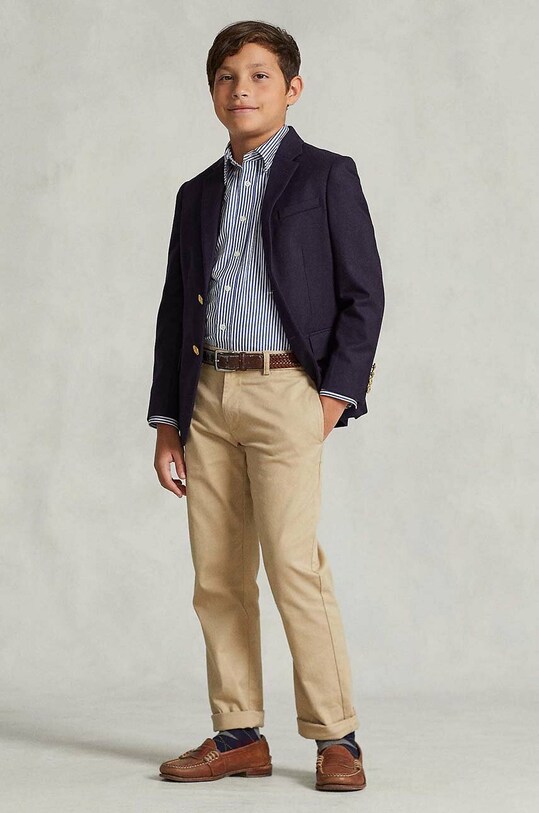 Дитяча бавовняна сорочка Polo Ralph Lauren 323862260002 темно-синій