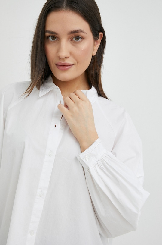 Bombažna srajca Tommy Hilfiger bela WW0WW37127.PPYX