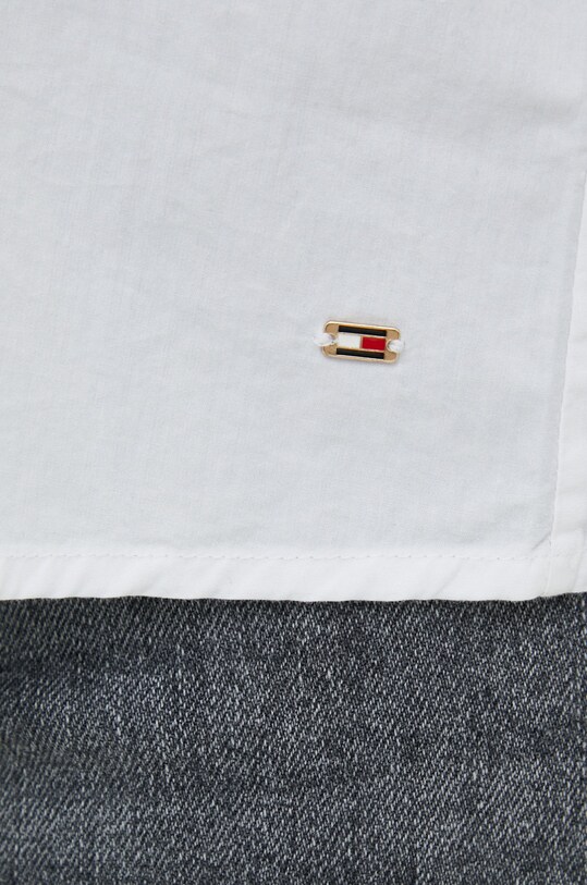 Βαμβακερό πουκάμισο Tommy Hilfiger WW0WW37127.PPYX λευκό