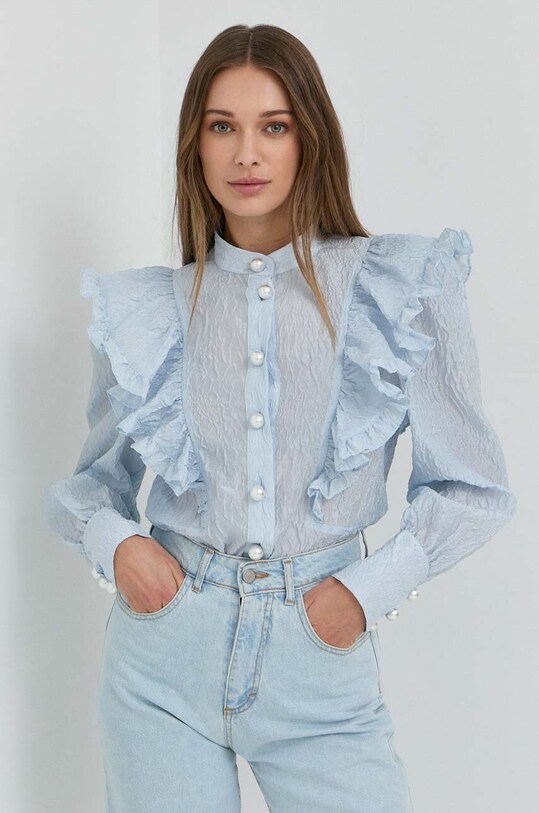 Košeľa Custommade Blanka modrá 999387208