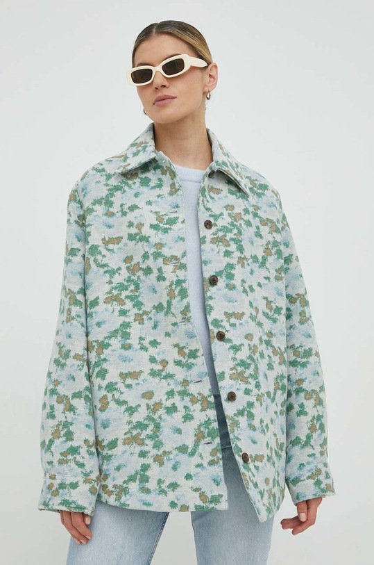 Samsoe Samsoe koszula wełniana klasyczny niebieski F22400033