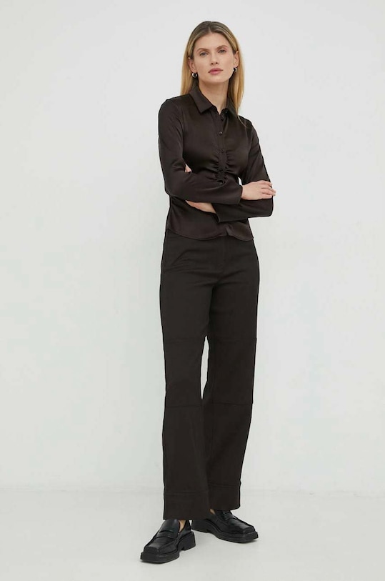 Košile Samsoe Samsoe F22400082 hnědá SS23