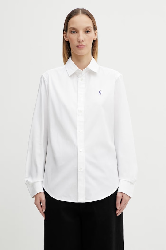 Бавовняна сорочка Polo Ralph Lauren гладкий білий 211891376
