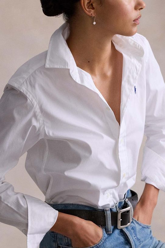 Ρούχα Βαμβακερό πουκάμισο Polo Ralph Lauren 211891376 λευκό