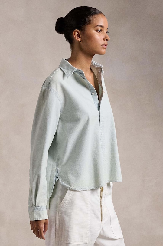 Pamučna košulja Polo Ralph Lauren 211891420 plava