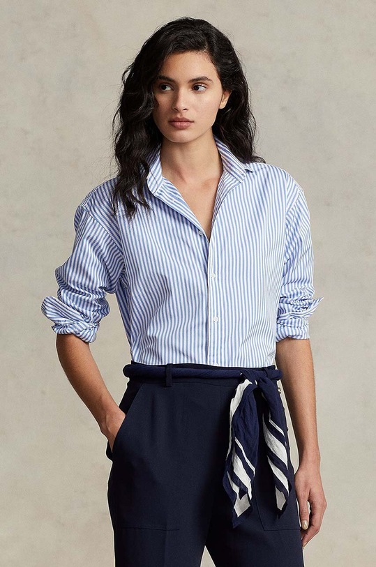 Βαμβακερό πουκάμισο Polo Ralph Lauren casual μπλε 211891424