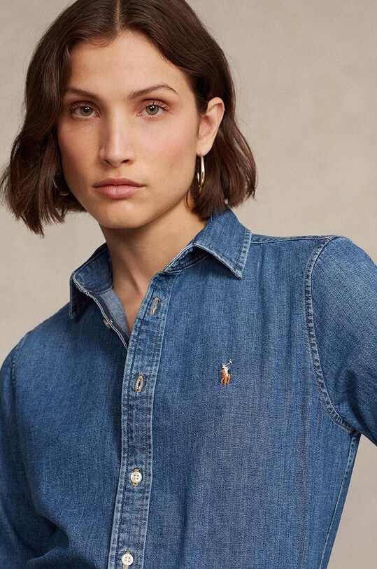 Ρούχα Τζιν πουκάμισο Polo Ralph Lauren 211899526 σκούρο μπλε