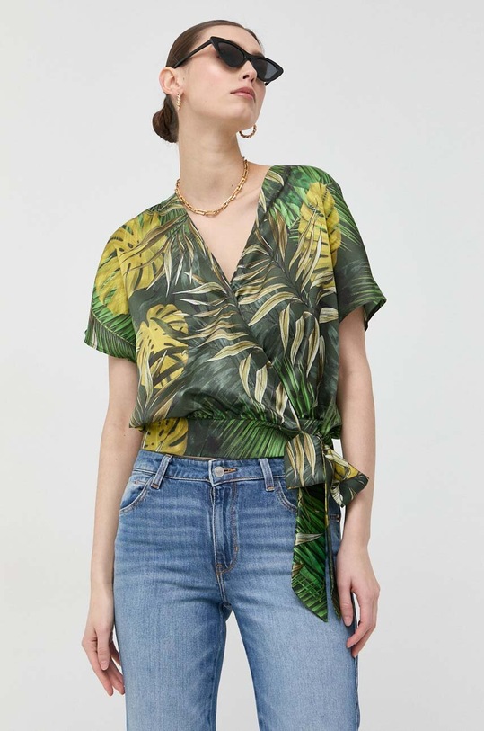 Блузка Guess візерунок зелений W3GH81.WD8G2