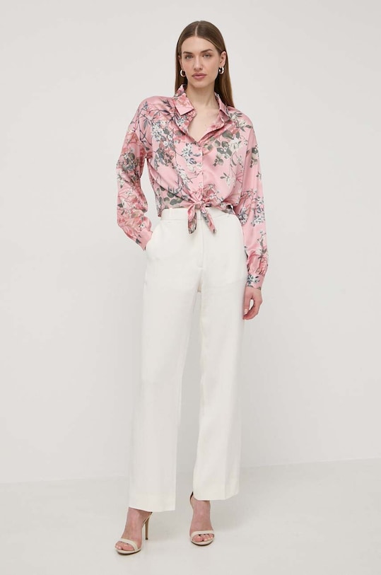 Guess koszula BOWED JUN W3GH93.WD8G2 różowy SS24