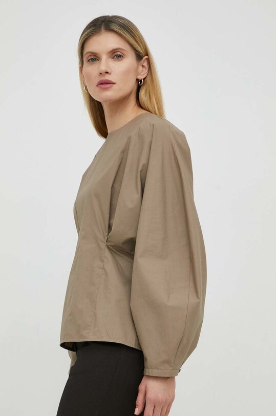 Бавовняна блузка By Malene Birger Maias casual бежевий Q70321062