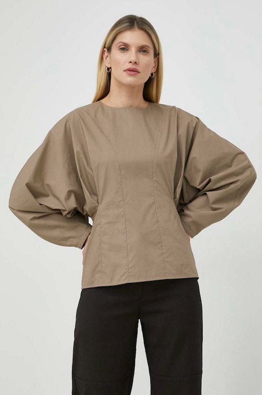 By Malene Birger bluzka bawełniana Maias beżowy Q70321062