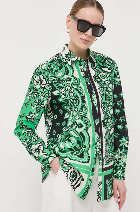 Red Valentino camasa din bumbac verde 2R0ABL456SM